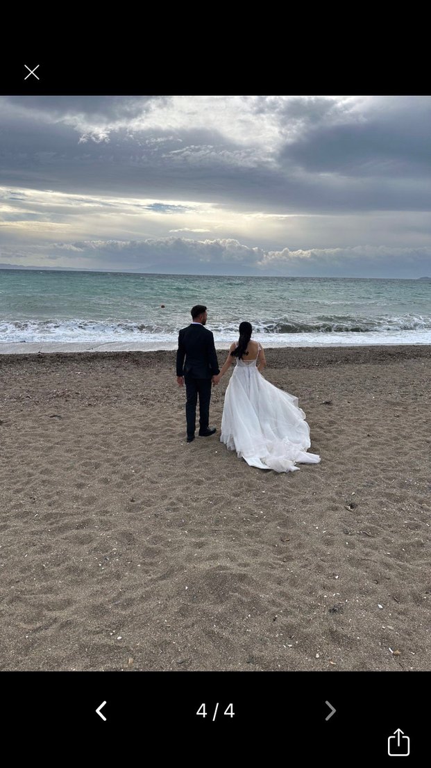 Straplez A Kesim Midi Gelinlik - Görsel 4