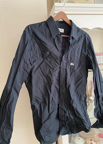 Lacoste Siyah Keten Erkek Gömlek