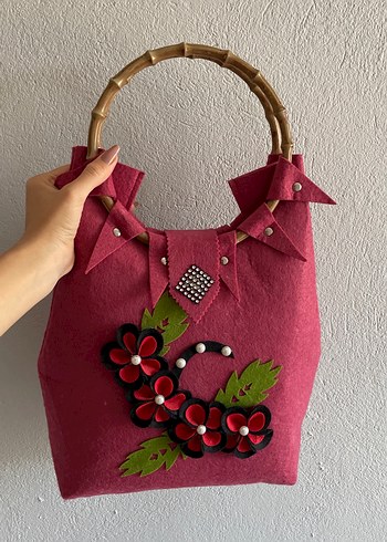 Diğer Nakışlı ve Boncuklu Pembe Kadın Çanta