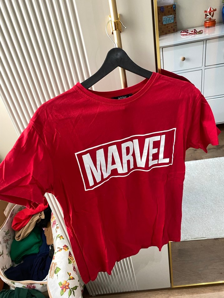 Addax Kadın Kırmızı V Yaka Tişört - Görsel 2