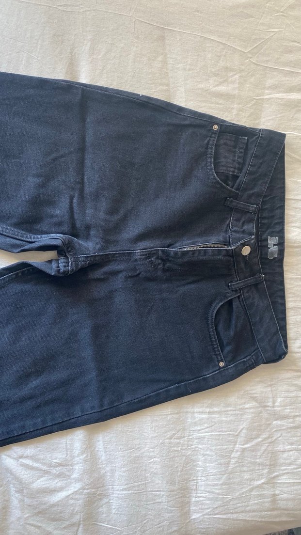 Siyah Regular Fit Midi Kadın Kot Pantolon - Görsel 3