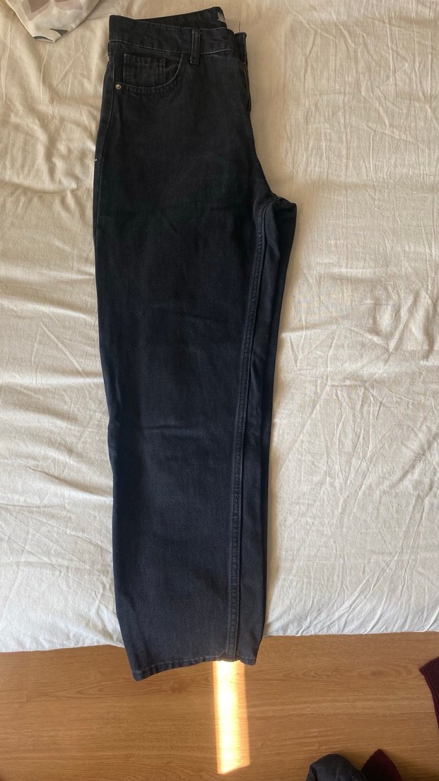 Siyah Regular Fit Midi Kadın Kot Pantolon - Görsel 4