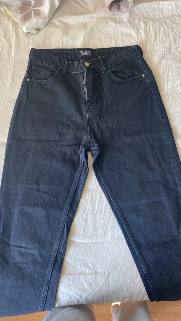 Siyah Regular Fit Midi Kadın Kot Pantolon - Görsel 2