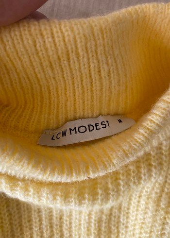 Sarı Triko Boğazlı Kadın Kazak - Görsel 3