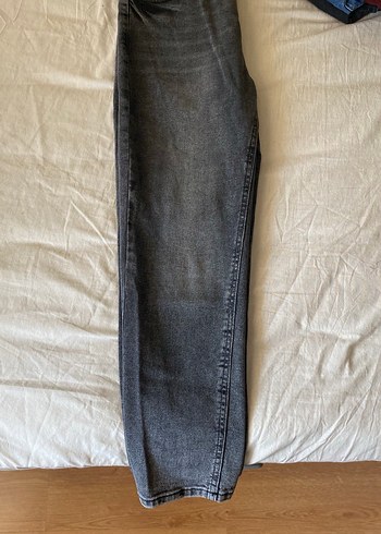 Gri Salaş Kesim Midi Kadın Denim Pantolon - Görsel 2