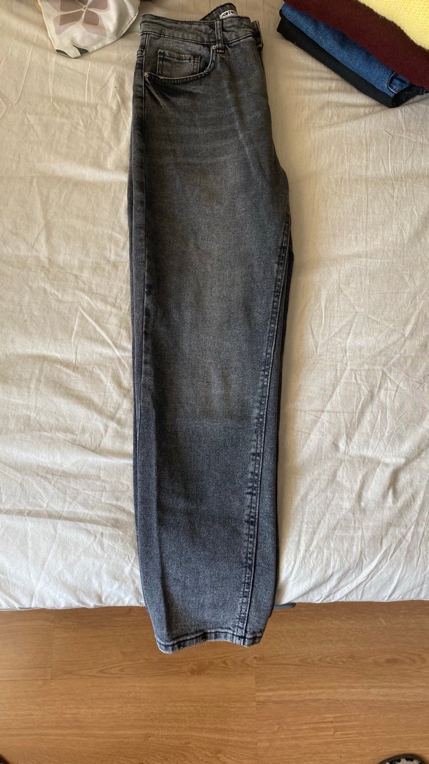 Gri Salaş Kesim Midi Kadın Denim Pantolon - Görsel 2