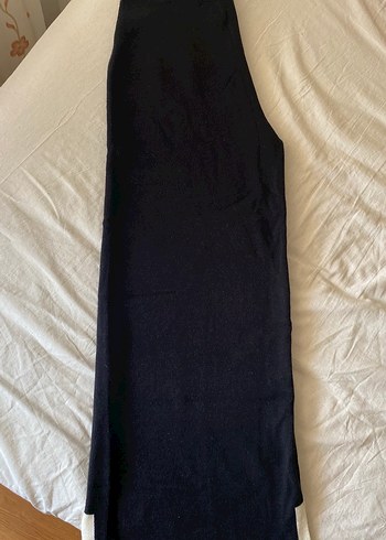 Siyah Örgü Pamuklu Midi Kadın Pantolon - Görsel 2