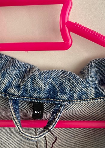 Gri Düğmeli Kadın Denim Ceket - Görsel 4