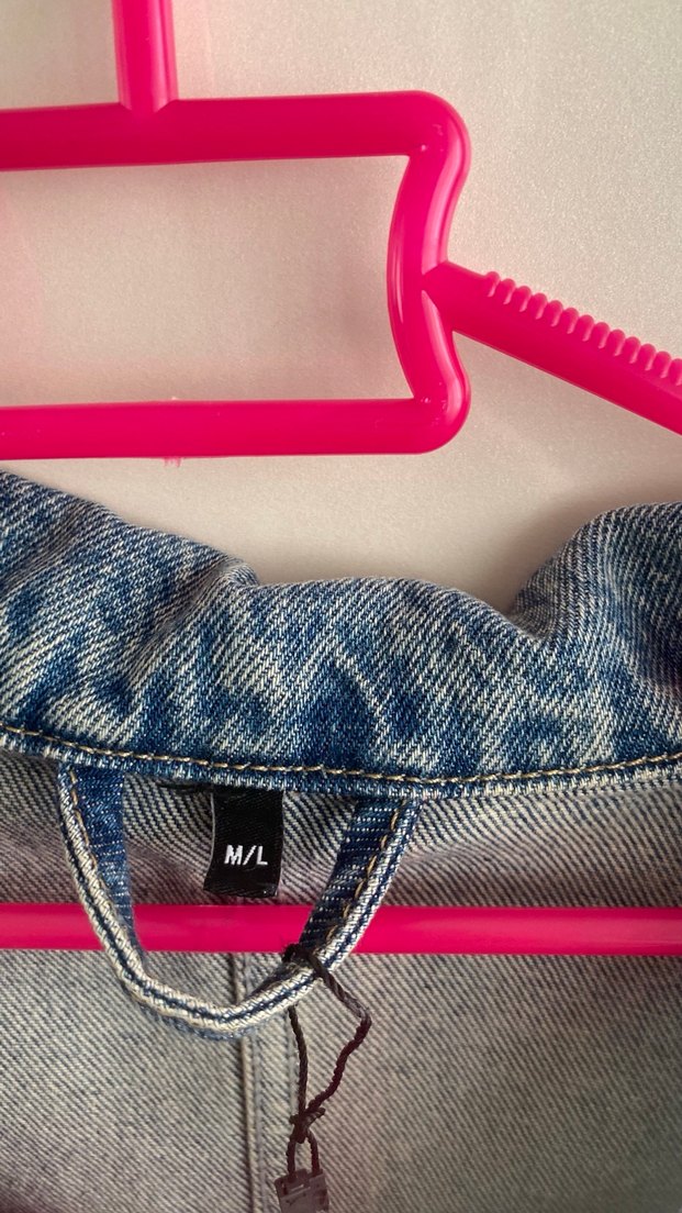 Gri Düğmeli Kadın Denim Ceket - Görsel 4