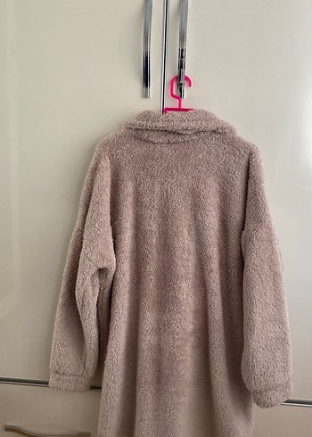 Düğmeli Pembe Midi Kadın Ceket - Görsel 2