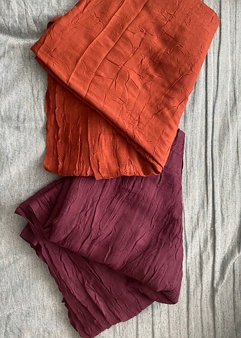 Bordo ve Kiremit Rengi Keten Bohem Kadın Şal - Görsel 2