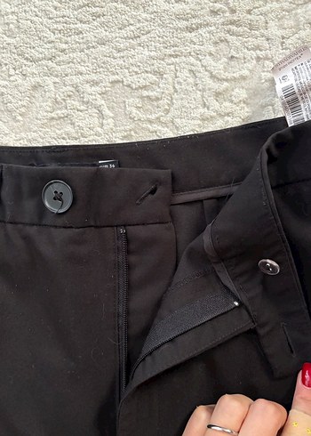 Stradivarius Düz Siyah Kadın Kumaş Pantolon