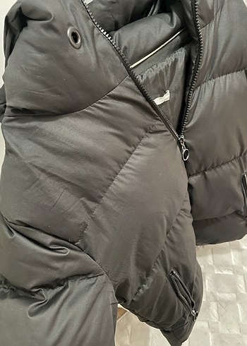 s Beden Siyah Fermuarlı Kadın Kışlık Mont