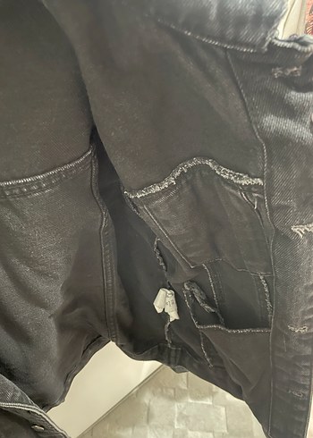 s Beden siyah Renk Düğmeli Siyah Kadın Denim Kot Ceket