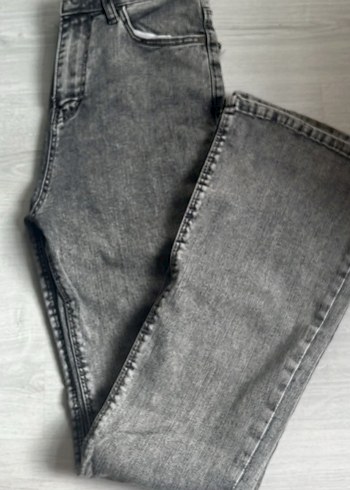 Gri Midi Boy Rahat Kesim Kadın Kot Pantolon