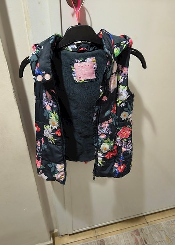 Çiçek Desenli Kız Çocuk Düğmeli Yelek - Görsel 5