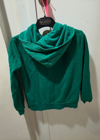 Erkek Çocuk Yeşil Kapüşonlu Fermuarlı Sweatshirt - Görsel 3