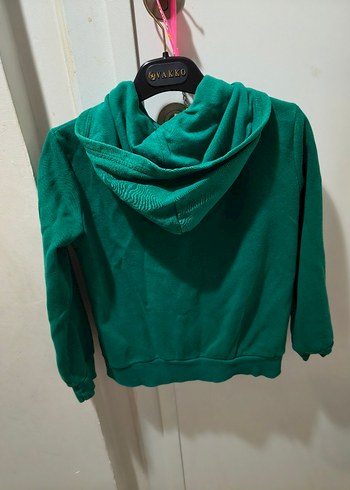 Erkek Çocuk Yeşil Kapüşonlu Fermuarlı Sweatshirt - Görsel 4