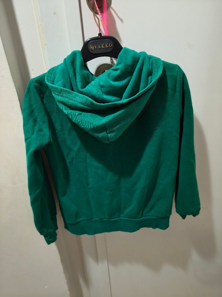 Erkek Çocuk Yeşil Kapüşonlu Fermuarlı Sweatshirt - Görsel 3