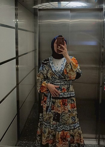 Diğer Çiçek Desenli Uzun Bohem Elbise