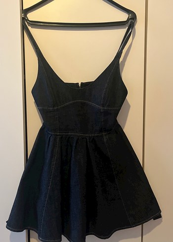 Zara Koyu lacivert Denim Mini elbise