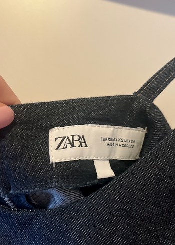 Zara Zara Koyu lacivert Denim Mini elbise