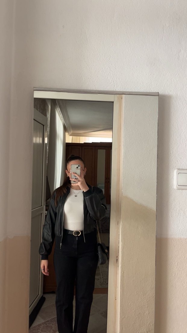 Siyah bol paça palazzo yüksek bel kadın pantolon - Görsel 3