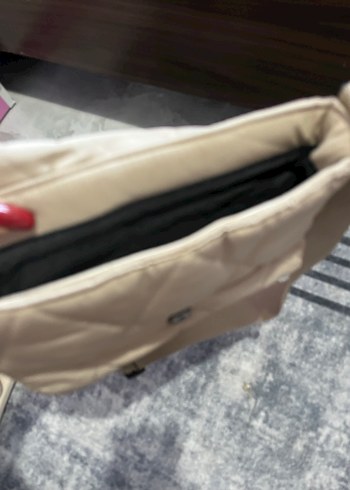 Bej Fermuarlı Kadın Omuz Çantası - Görsel 2