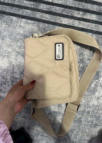 Bej Fermuarlı Kadın Omuz Çantası - Görsel 3