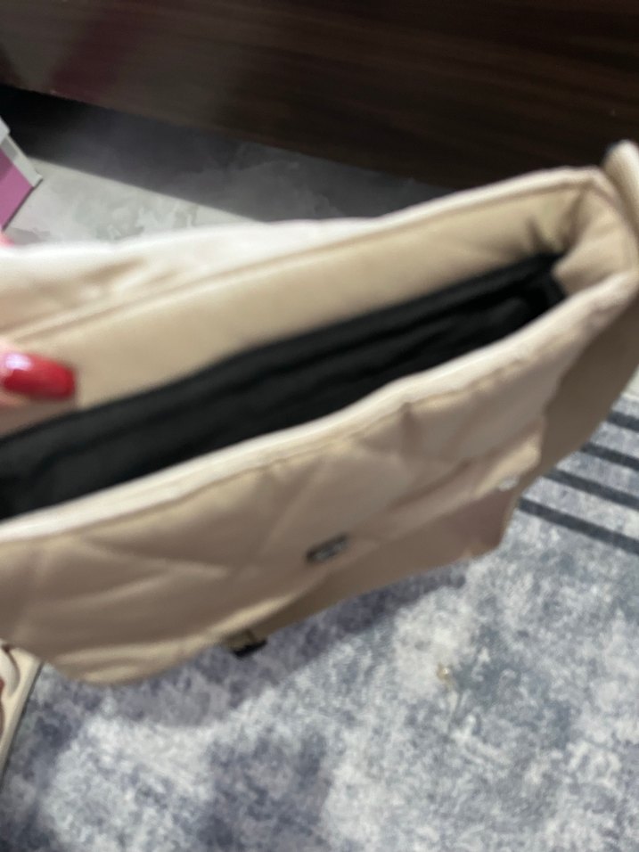 Bej Fermuarlı Kadın Omuz Çantası - Görsel 2