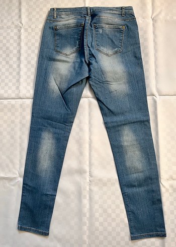 Koton Gri Mavi Rahat Kesim Kadın Denim Pantolon
