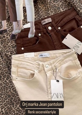 Zara Kahverengi Zara Kesik Paça Boyfit Pantolon