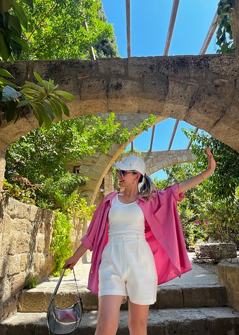 Diğer Pembe Pastel Oversize Gömlek