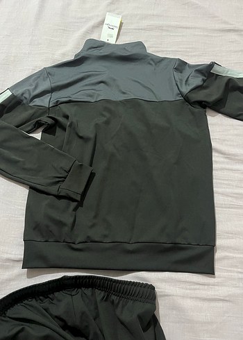 Slazenger Gri Fermuarlı Yüksek Yakalı Eşofman Takımı - Görsel 3