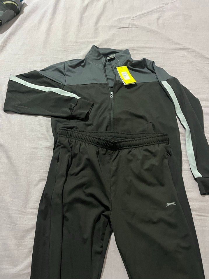 Slazenger Gri Fermuarlı Yüksek Yakalı Eşofman Takımı - Görsel 2