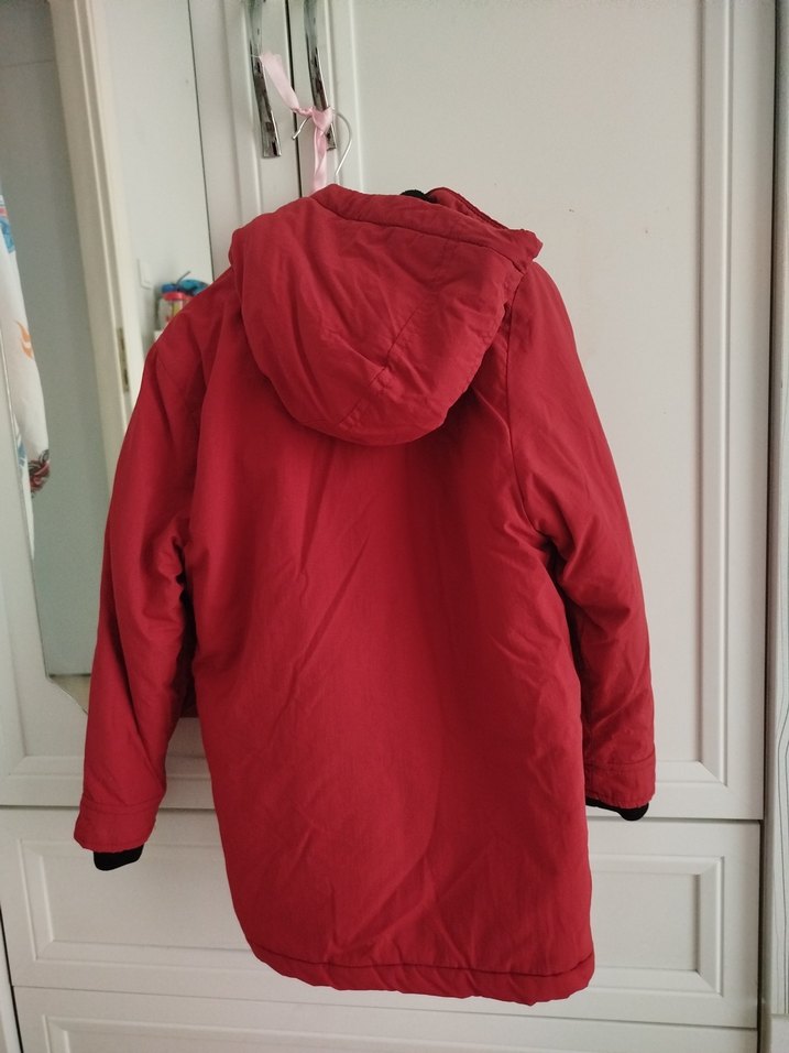 Koyu Kırmızı Erkek Çocuk Fermuarlı Kaban - Görsel 2