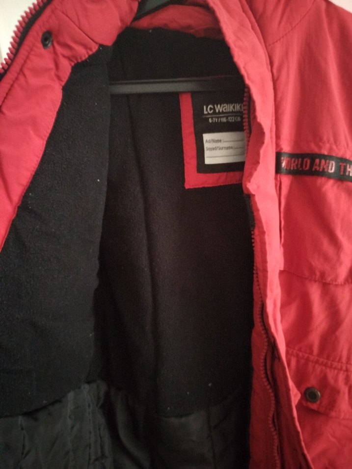 Koyu Kırmızı Erkek Çocuk Fermuarlı Kaban - Görsel 4