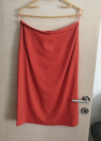 nar çiçeği renkli Düğmeli Kolsuz Mini Kadın Takım - Görsel 4