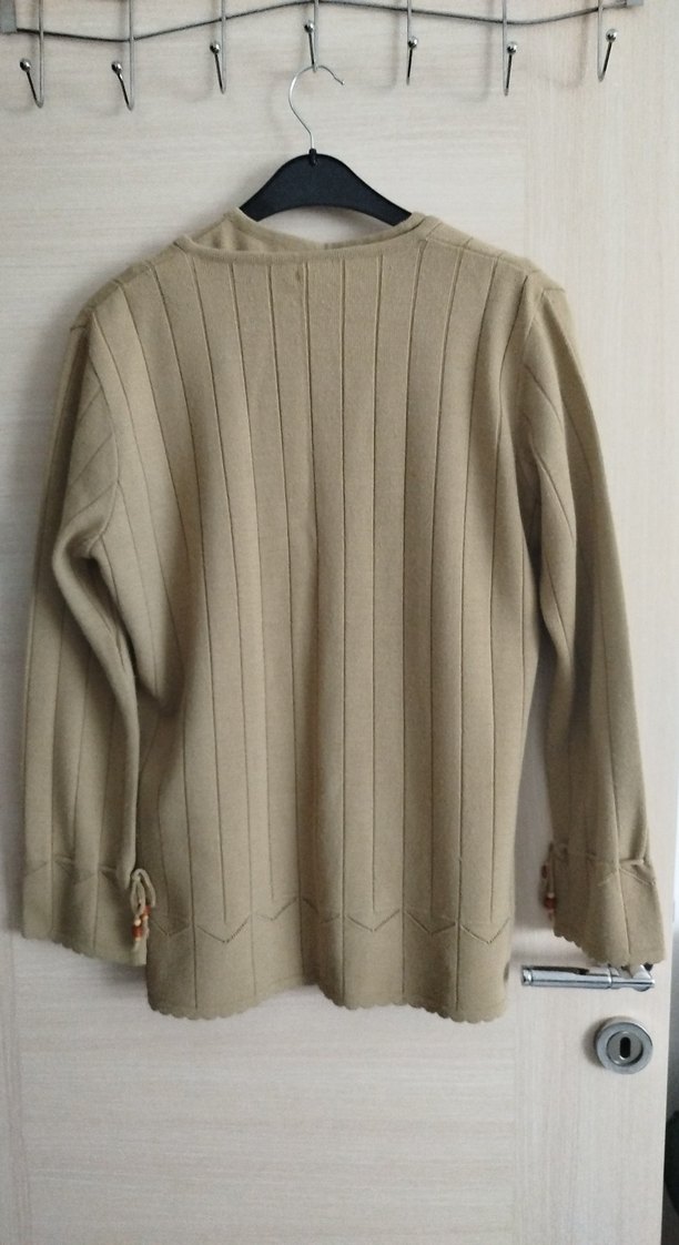 Bohem Tarz Uzun Kollu Bej Triko içli dışlı ikili takım - Görsel 2