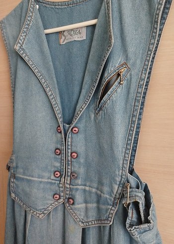 Mavi Kadın Uzun Kot elbise - Görsel 4