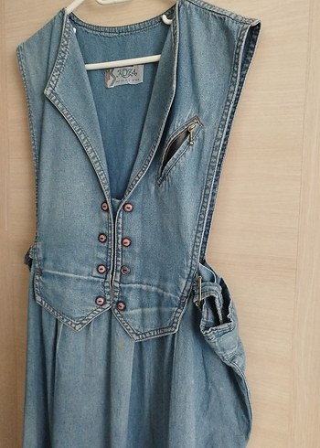 Mavi Kadın Uzun Kot elbise - Görsel 2