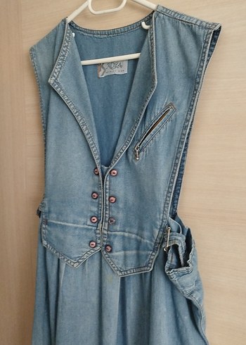 Mavi Kadın Uzun Kot elbise - Görsel 5