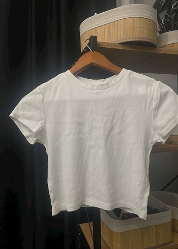 Beyaz Kısa Kollu Pamuklu Basic Tişört