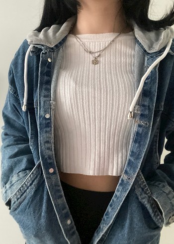 38 Beden mavi Renk Kadın Mavi Denim Düğmeli Ceket