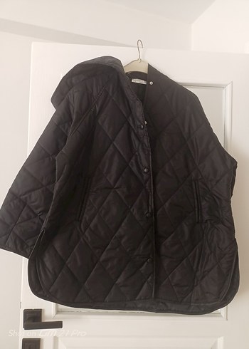 Düğmeli Siyah Midi Kadın Ceket - Görsel 3