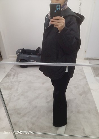 Düğmeli Siyah Midi Kadın Ceket - Görsel 2