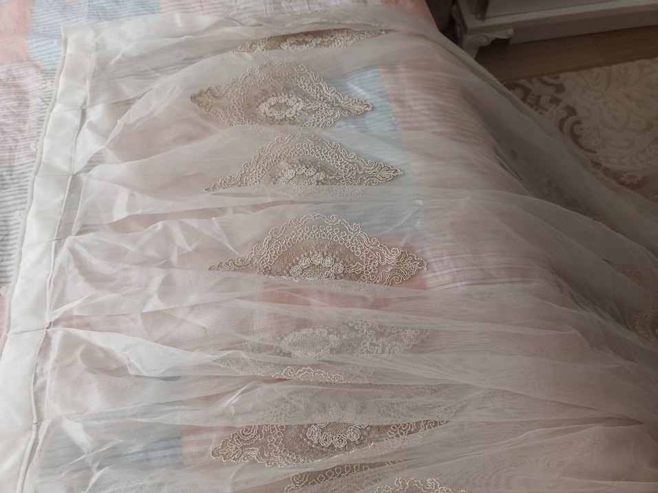 Bohem İşlemeli Beyaz Tül Perde - Görsel 3