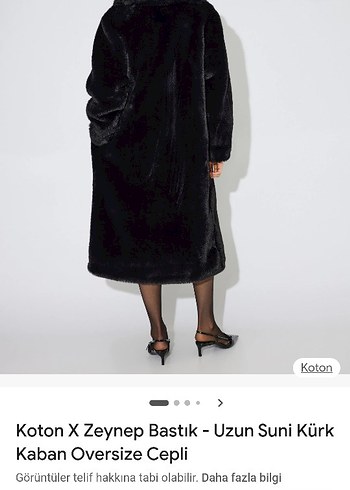 Koton X Zeynep Bastık Siyah Uzun Suni Kürk - Görsel 3