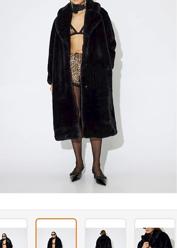 Koton X Zeynep Bastık Siyah Uzun Suni Kürk - Görsel 2