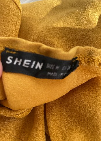 m Beden sarı Renk 2025 Trendi Shein Kayık Yaka Bluz
